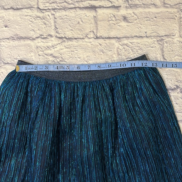 Metallic Blue Shimmer Midi Party Skirt Pull On Style - Girls Size XL 14-16 - Picture 3 of 12